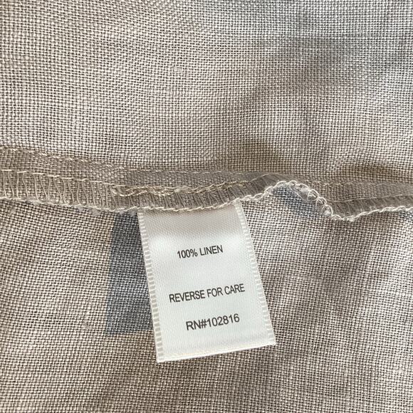 Garnet Hill Essential Three-Quarter-Sleeve Linen Dress Color Stone Size 2 - Picture 6 of 15